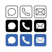 Contact Square Buttons vector