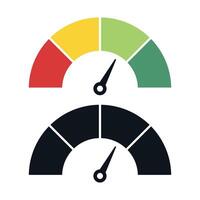 Performance Meter Flat And Glyph vector