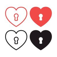 Heart Lock Set vector