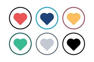 Heart Circles Set vector