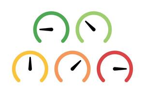 Performance Meters Simple Flat Style Set vector