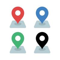 Location Pins On Rectangles Set vector