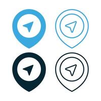 Location Pin With Share Icon Set vector