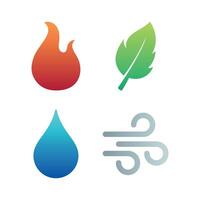 Earth Elements Set of Four Gradient Style vector