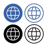 Internet Globe Grids Circles Set vector