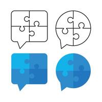 Message Bubble Puzzles Set vector