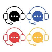 Support Headset With Messages vector