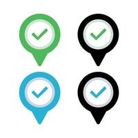 Check Mark Location Pins Collection vector