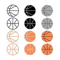 Basketballs Multiple Styles Set vector