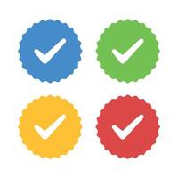 Check Mark Stamp Set Multiple Colours vector