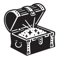 Treasure chest with glowing contents for adventure and fortune vector