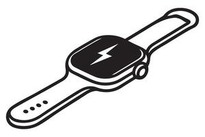 Apple Watch Displaying Charging Icon The Future of Wearable Tech vector