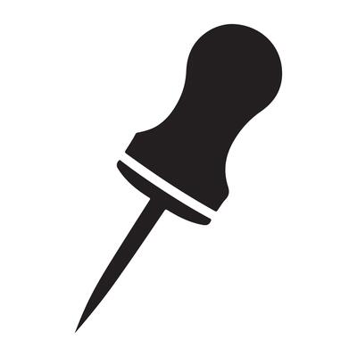 Push Pin Illustration Image for Bulletin Boards and Projects