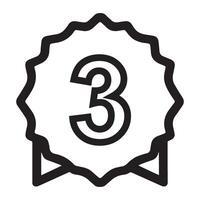 Third Place Ribbon Badge Winner Graphic Achievement Symbol vector