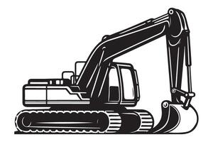 Heavy Construction Excavator Machine for Powerful Earthmoving and Digging Projects vector