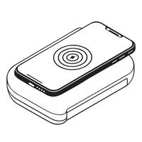 Wireless Charger with Mobile Phone Illustration Modern Technology vector