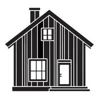 Cozy Cabin Illustration Silhouette Simple House Design Graphic Art vector