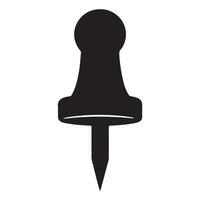 Black Push Pin Illustration for Office and Design Use vector