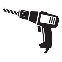 Powerful Silhouette Electric Drill Illustration for Construction and DIY Designs vector