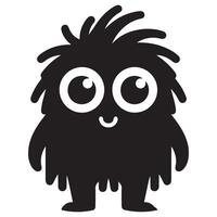 Smiling Furry Silhouette Monster Character Illustration for Creative Projects vector