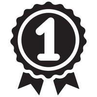 Winning First Place Number One Badge Representing Top Achievement vector