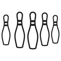 Silhouette of Bowling Pins Illustration Design Element vector