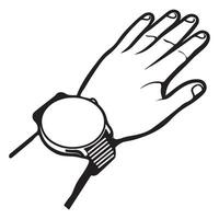 Hand with Blood Pressure Monitor for Health Checkup Illustration vector