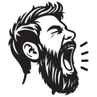 Man Shouting Silhouette Illustration for Communication and Expression Themes vector