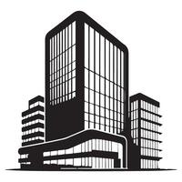 Modern architecture building structure silhouette illustration vector