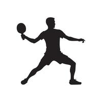 Professional Table Tennis Player Silhouette Image for Design Projects vector