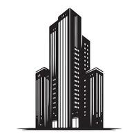 Skyscraper Silhouette Illustration for Urban Cityscape and Business Designs vector
