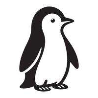 Penguin illustration arctic bird silhouette design for conservation vector