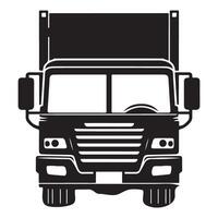 Front view of heavy truck silhouette illustration vector