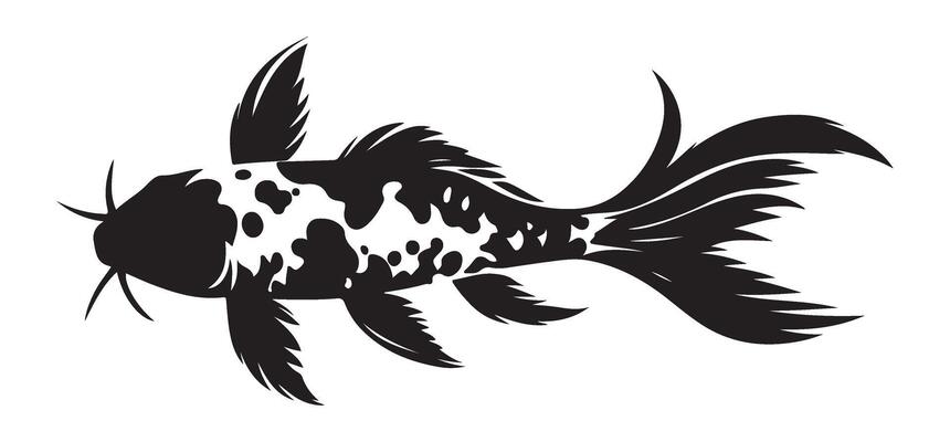 Black Koi Fish Illustration Design Elements Template Download