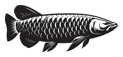 Exotic Arowana Silhouette A Symbol of Wealth and Prosperity vector