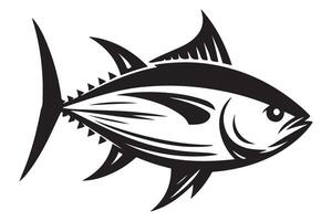 Powerful Tuna Silhouette An Illustration of Marine Wildlife Strength vector