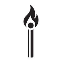 Burning Matchstick Illustration Icon for Fire and Light Designs vector