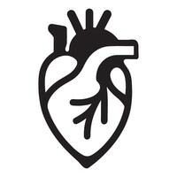Anatomical Heart Silhouette for Medical Art Projects vector