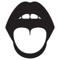 Silhouette of Open Mouth with Tongue Illustration for Expressive Design Projects vector