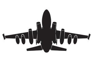 Top View Silhouette of a Military Cargo Plane Image vector