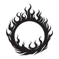Ring of Fire Illustration Silhouette Symbolizing Power and Intensity vector