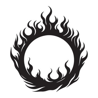 Ring of Fire Illustration Silhouette Symbolizing Power and Intensity