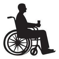 Empowering Wheelchair User Silhouette Embracing Accessibility and Inclusive Design vector