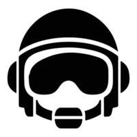 High Quality Aviator Helmet Silhouette for Professional Design Project vector