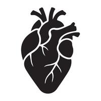 Anatomical Heart Silhouette Artwork for Medical Design vector