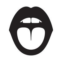 Open Mouth Illustration Silhouette Expressing Speech and Vocalization vector