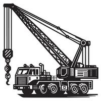Heavy Duty Mobile Crane Illustration for Lifting Operations vector