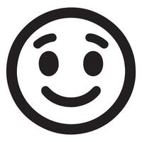 Slightly smiling face icon emoji simple illustration for pleasantry vector