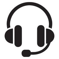 Headset with Microphone Icon Communication Technology Illustration vector