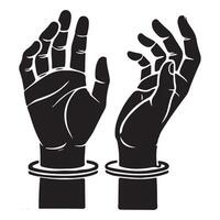 Hands With Shackles Silhouette Illustration For Restriction and Confinement vector